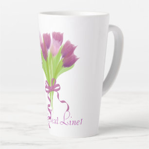 Personalized Tulips Latte Mug
