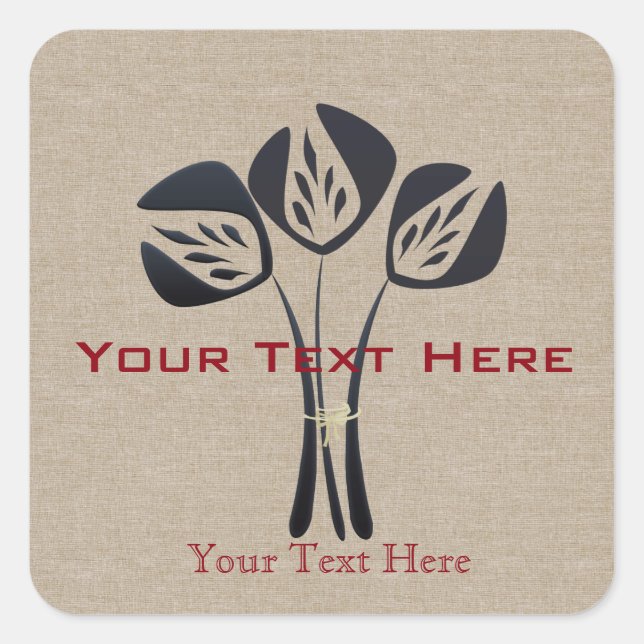 Personalized Tulips Square Sticker (Front)