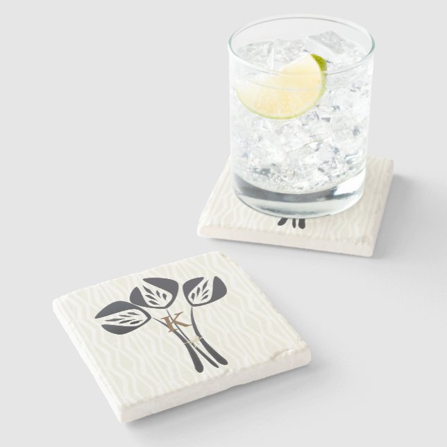 Personalized Tulips Stone Coaster (Side)