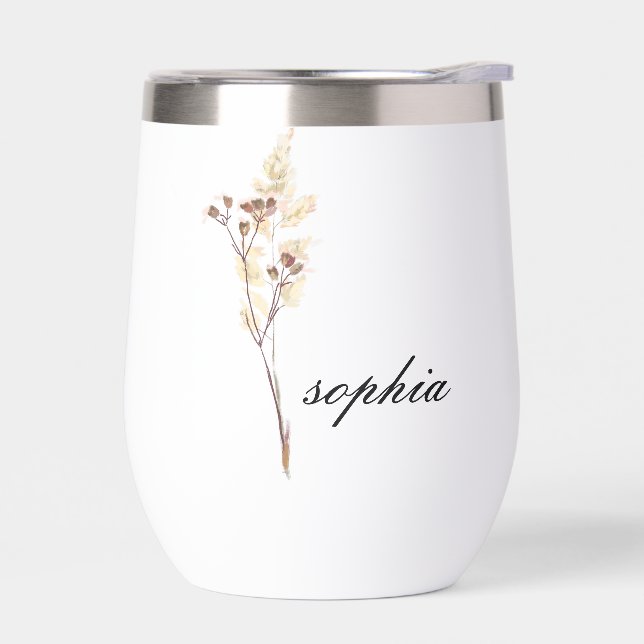 Personalized Tumbler,Custom Birth Flowers Tumbler  (Left)