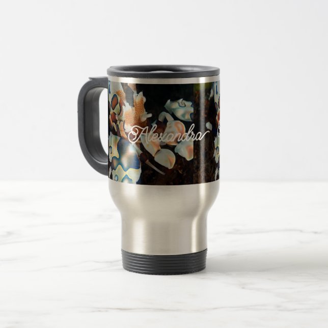 Personalized  Tumbler With Handle, Lid, and Straw Travel Mug (Front Left)