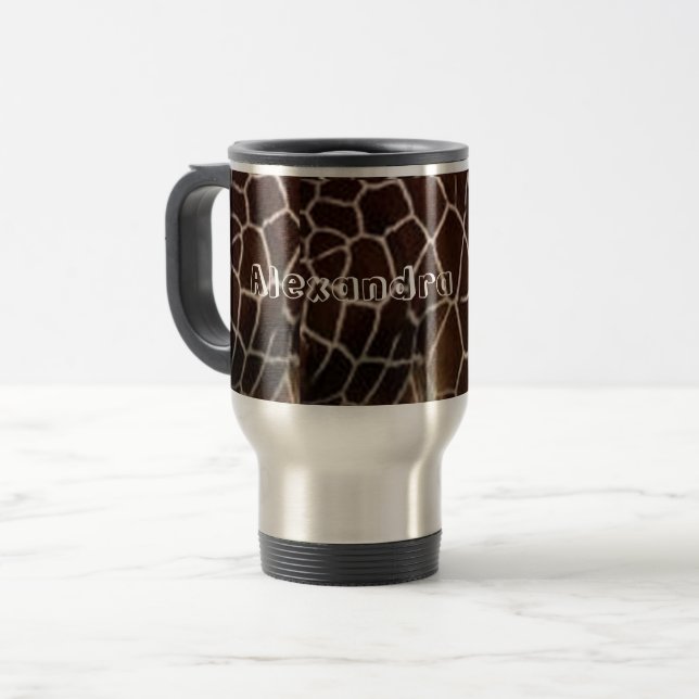 Personalized  Tumbler With Handle, Lid, and Straw Travel Mug (Front Left)