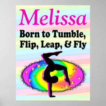 Personalized Tumbling Gymnast Personalized Poster by MySportsStar at Zazzle