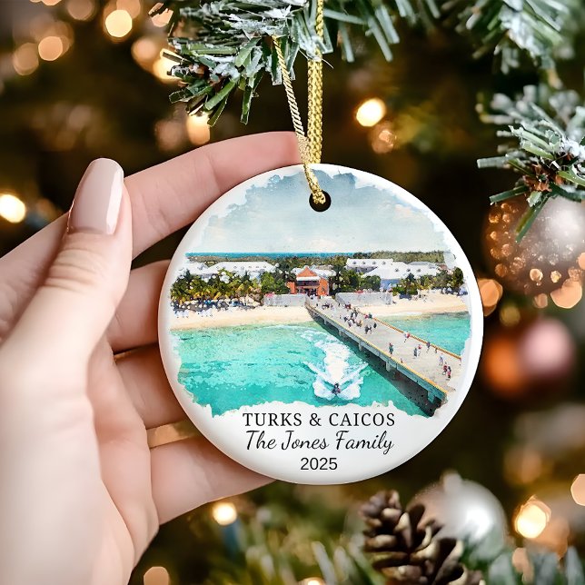Personalized Turks & Caicos Ornament (Creator Uploaded)