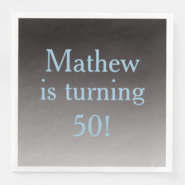 Personalized "Turning 50" 50th Birthday Paper Dinner Napkins (Front)