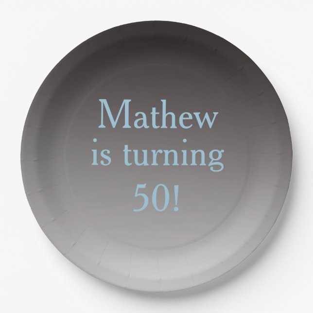 Personalized "Turning 50" 50th Birthday Paper Plates (Front)