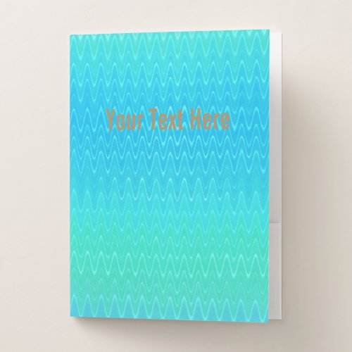 Personalized Turquoise Blue Green Abstract Pattern Pocket Folder
