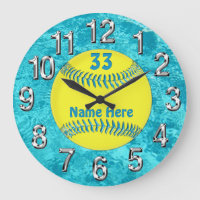 PERSONALIZED Turquoise Clock Her NAME and NUMBER