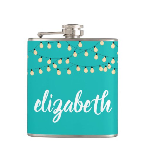 Personalized Turquoise Flask
