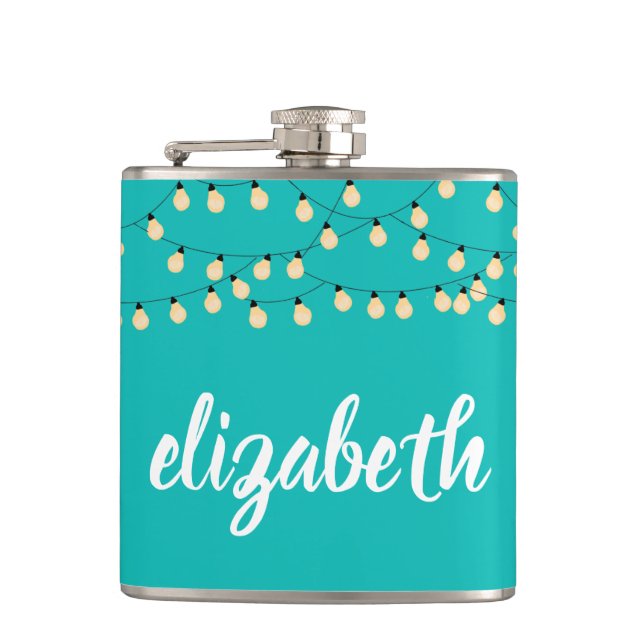 Personalized Turquoise Flask (Front)