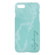 Personalized Turquoise Marble iPhone 7 Case