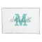 Personalized turquoise name monogram pillowcase