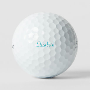 Personalized Turquoise Name Titleist VI Golf Balls