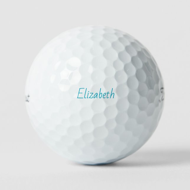 Personalized Turquoise Name Titleist VI Golf Balls (Front)