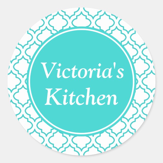 Personalized Turquoise Pattern Stickers (Front)