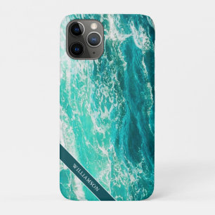Personalized Turquoise Sea and Waves iPhone 11 Pro Case