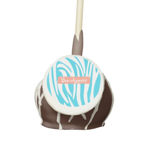 Personalized Turquoise Striped Zebra Pattern Trend Cake Pops