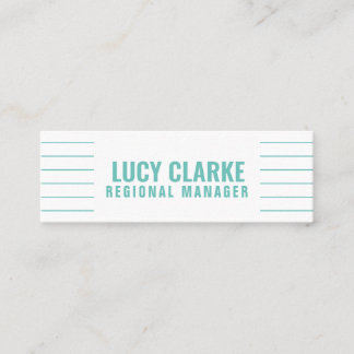 Personalized "Turquoise Strips" Twitter Mini Business Card
