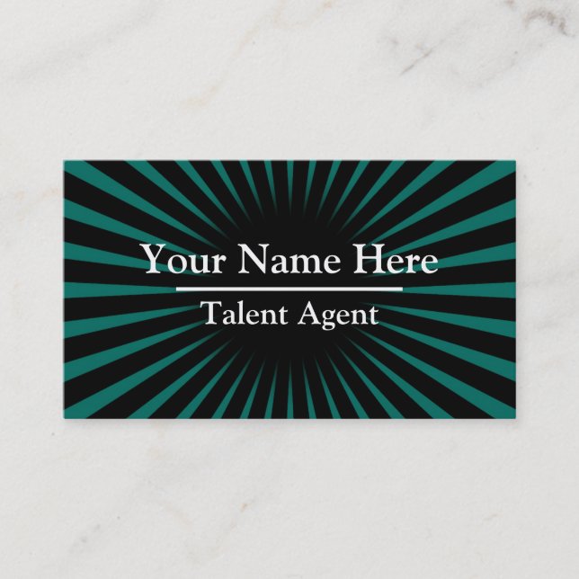 Personalized Turquoise Sunray Business Card (Front)