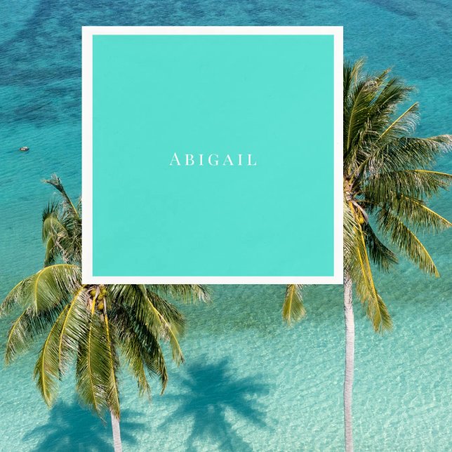 Personalized Turquoise White Text Shower  Napkins (Creator Uploaded)