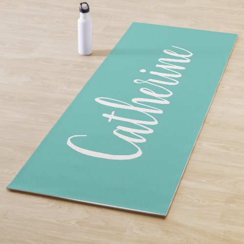 Personalized Turquoise Yoga Mat with Name 