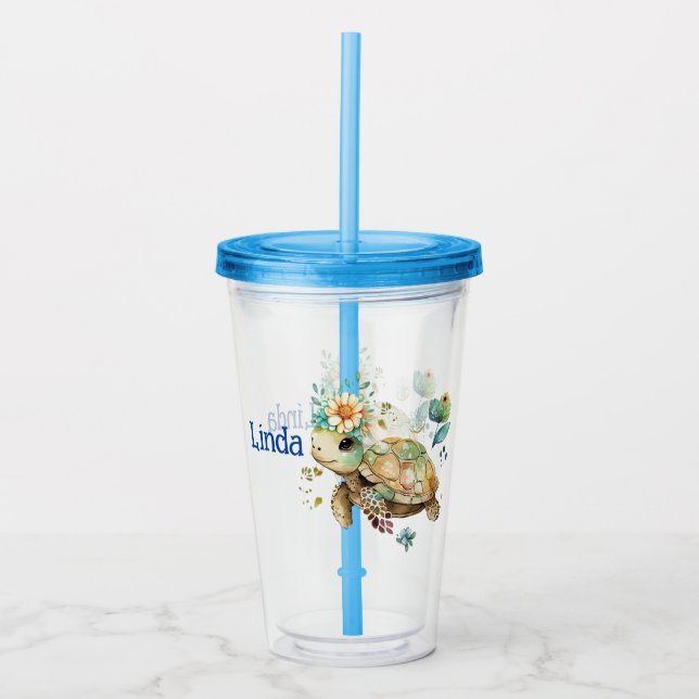 Personalized Turtle  Acrylic Tumbler (Front)