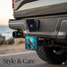 Personalized Turtle Design Hitch Cover Accessory