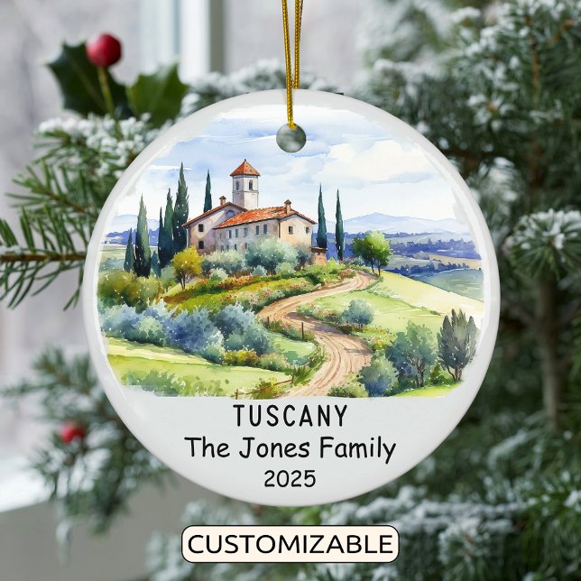 Personalized Tuscany Ornament, Italy Ceramic Ornament (Creator Uploaded)