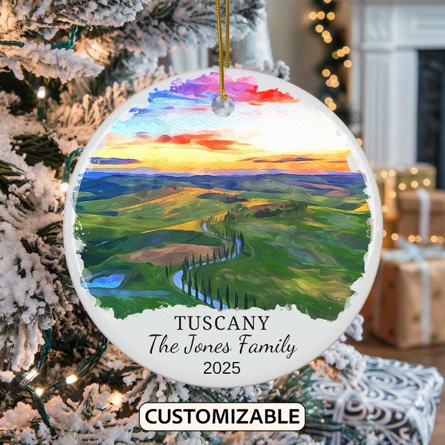 Personalized Tuscany Ornament, Italy Gift Ceramic Ornament (Creator Uploaded)