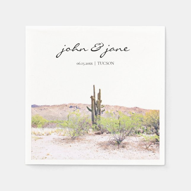 Personalized Tuscon Arizona Desert Napkins (Front)