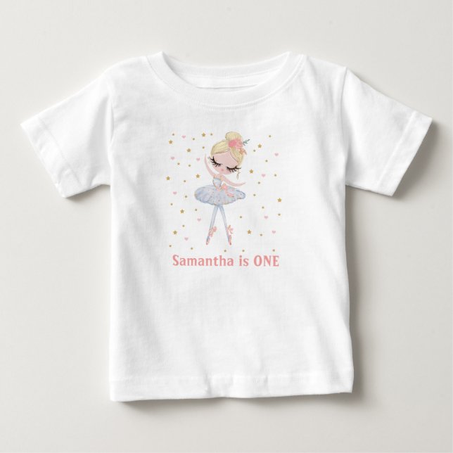 Personalized Tutu Ballerina First or Any Birthday  Baby T-Shirt (Front)