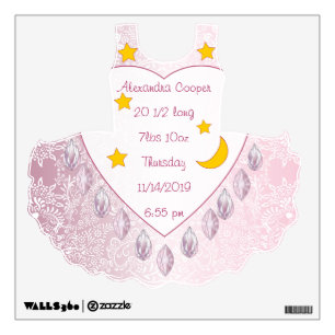Personalized TuTu Girl Baby Stats Wall Decal