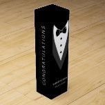 Personalized Tuxedo Wedding Party  Wine Box<br><div class="desc">Personalized Tuxedo Wedding Party wine box - easy to customize with names and wedding date</div>