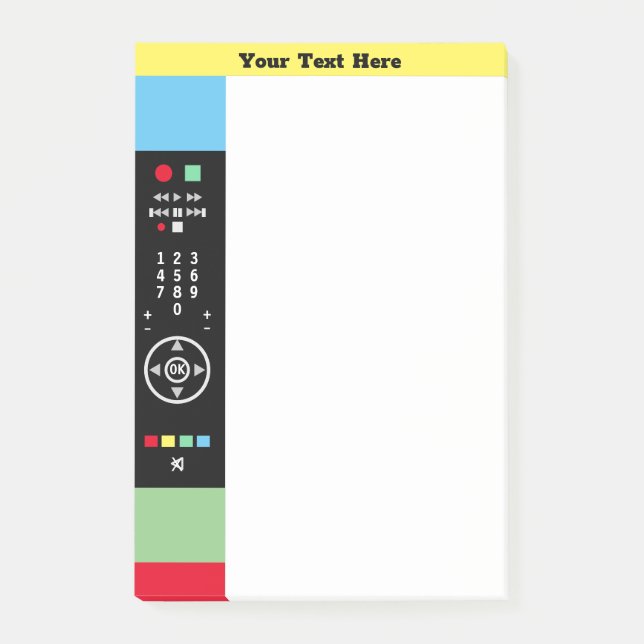 Personalized TV Remote Control Modern Colorful Post-it Notes (Front)