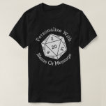 Personalized Twenty Sided Dice Graphic T-shirt at Zazzle