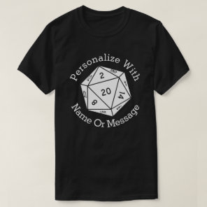 PERSONALIZED Twenty Sided Dice Graphic T-Shirt