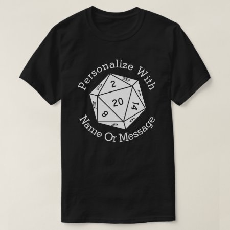 Personalized Twenty Sided Dice Graphic T-shirt