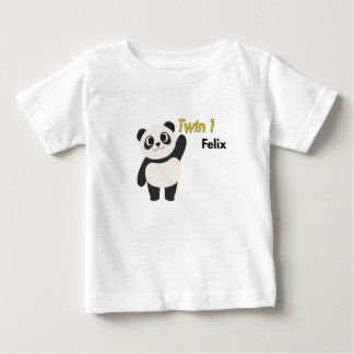 Personalized Twin 1 Panda Baby Bodysuit