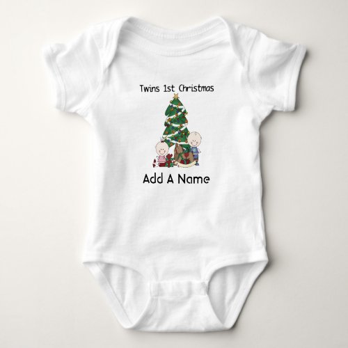 Personalized Twin 1st Christmas Bodysuit