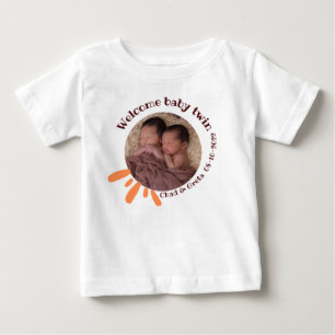 Personalized Twin Baby T-Shirt Custom Newborn