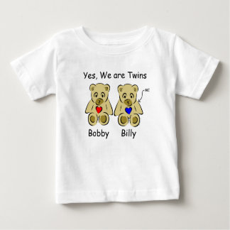 Personalized Twin Child Tshirts Yes, We Are Twins