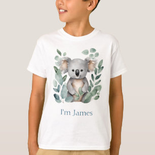 Personalized Twin Name Watercolor Koala Bear T-Shirt