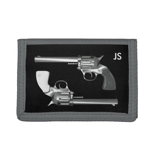 Personalized Twin Silver Revolvers Trifold Wallet