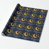 Personalized Twinkle Little Star Moon & Stars Wrapping Paper (Unrolled)