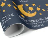 Personalized Twinkle Little Star Moon & Stars Wrapping Paper (Roll Corner)