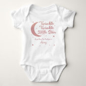 Personalized Twinkle little star printed glitter Baby Bodysuit (Front)