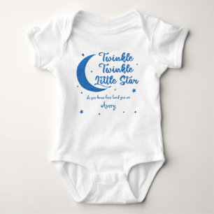 Personalized Twinkle little star printed glitter Baby Bodysuit