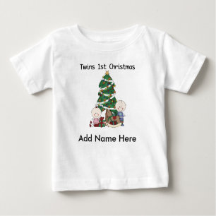 Personalized Twins 1st Christmas Tshirt