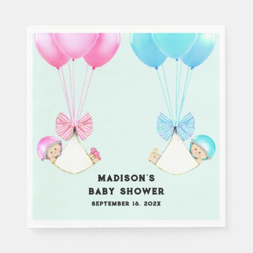 Personalized Twins Baby Shower Napkins