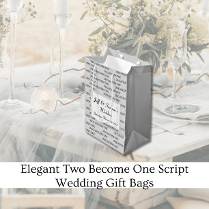 Personalized Two Become One Bible Verse Wedding Medium Gift Bag